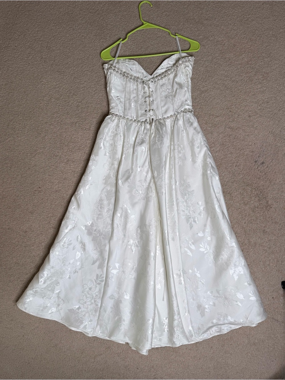 V. Chapman White Strapless Sweetheart Midi Dress with Thigh Slit - Picture 7 of 10